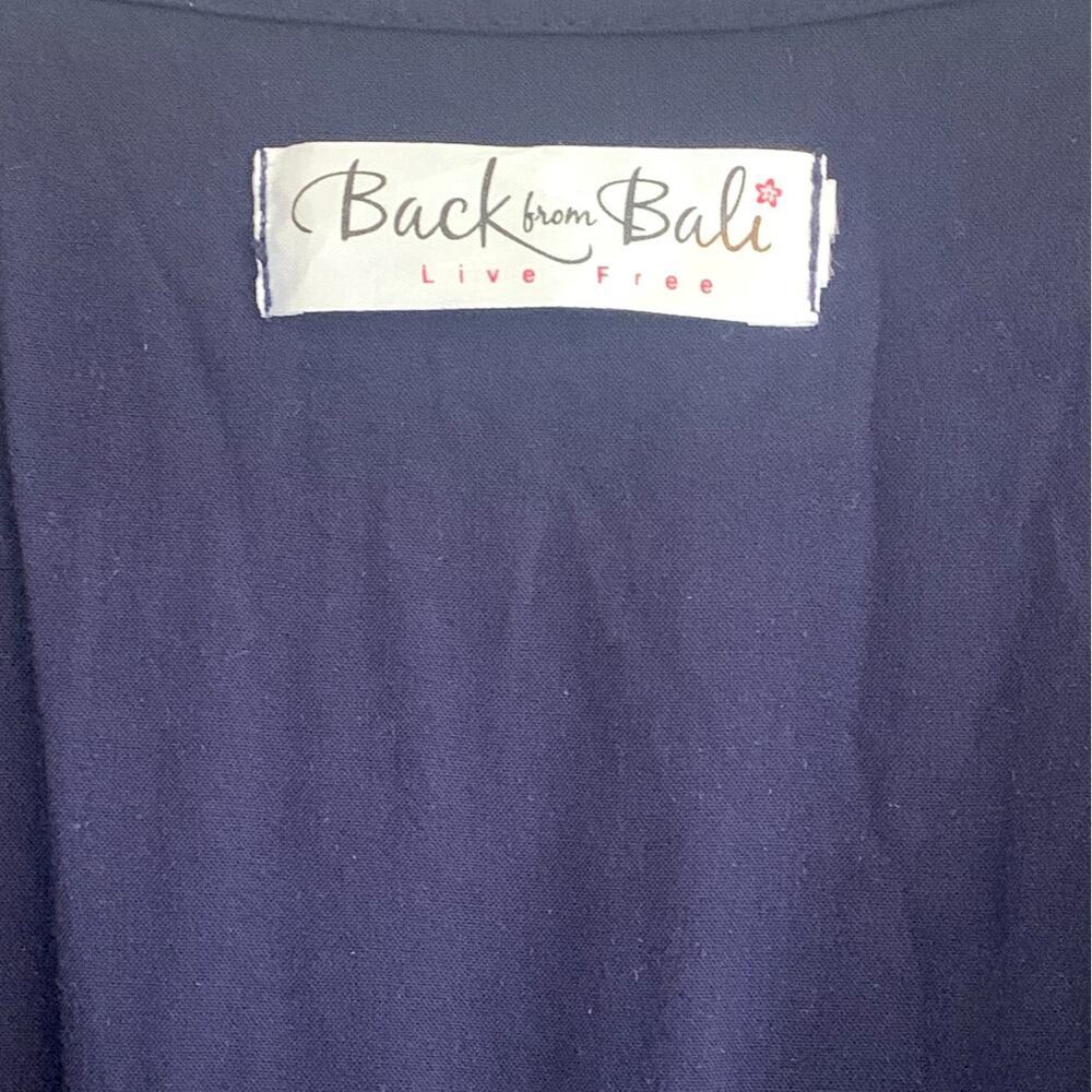 Back From Bali Blue V Neck with Embellishments Maxi Dress Short Sleeves Small - Picture 5 of 13